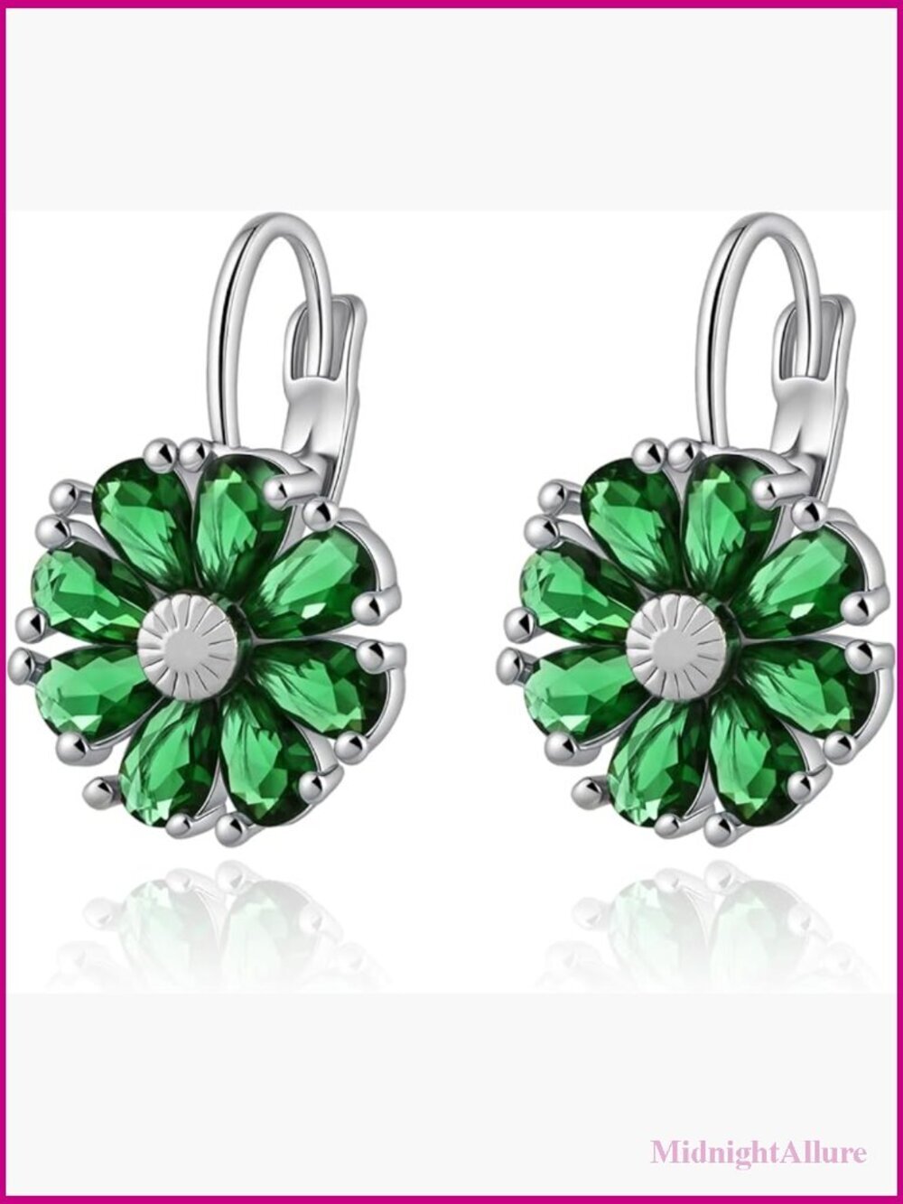 Vintage Floral Leverback Earrings Hypoallergenic Birthstone Gift
